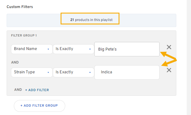 Using Custom Filters to a Product Sets